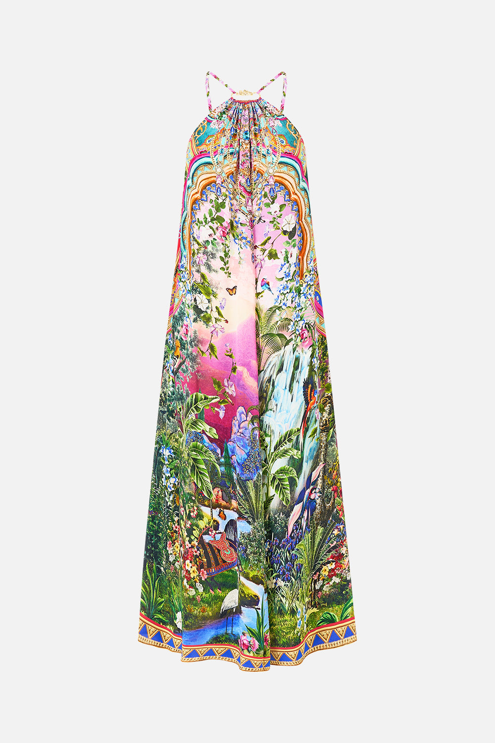 VESTIDO MAXI CON FRUNCIDO EN EL CUELLO DELICIA TURCA