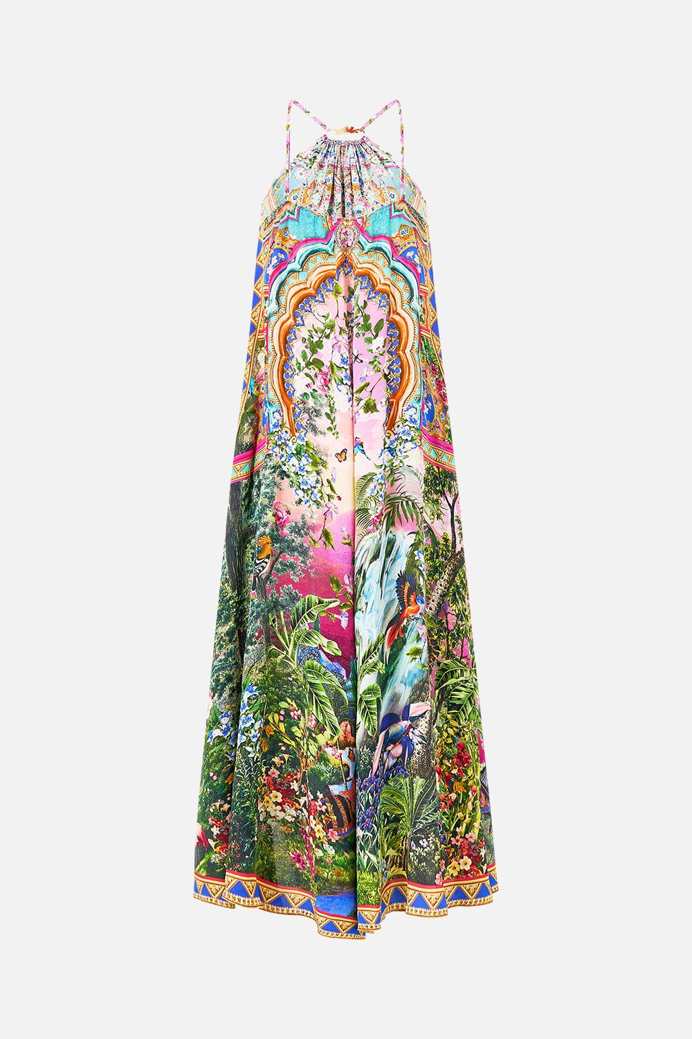 VESTIDO MAXI CON FRUNCIDO EN EL CUELLO DELICIA TURCA