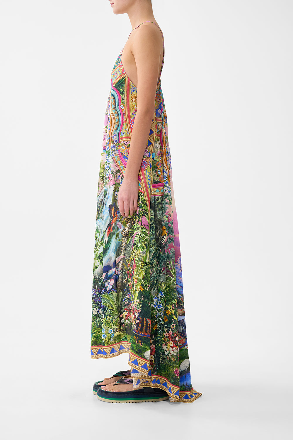 VESTIDO MAXI CON FRUNCIDO EN EL CUELLO DELICIA TURCA