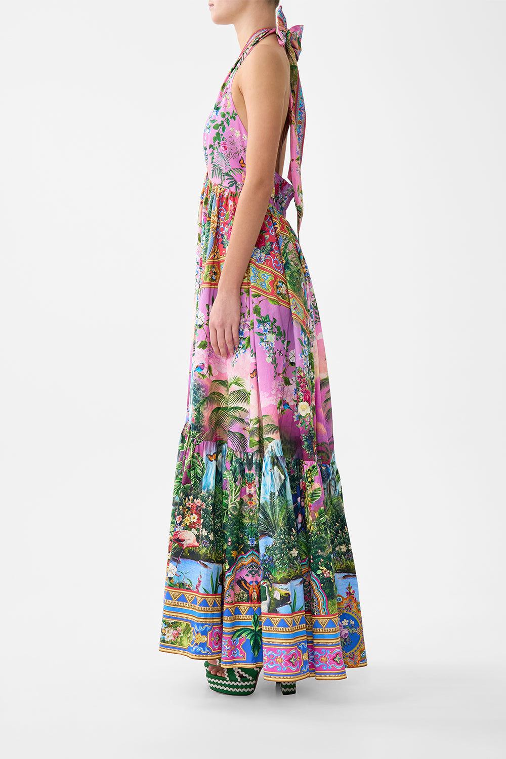 Turkish Delight Ruffle Hem Halter Dress | CAMILLA US – CAMILLA