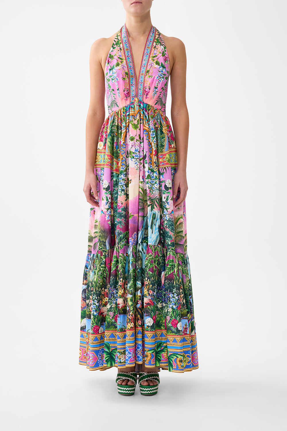 Turkish Delight Ruffle Hem Halter Dress | CAMILLA US – CAMILLA