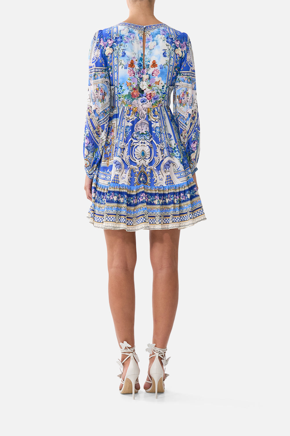 VESTIDO ABOTONADO DELANTERO CORTO ESTILO BLUSÓN OPULENCIA OTOMANA