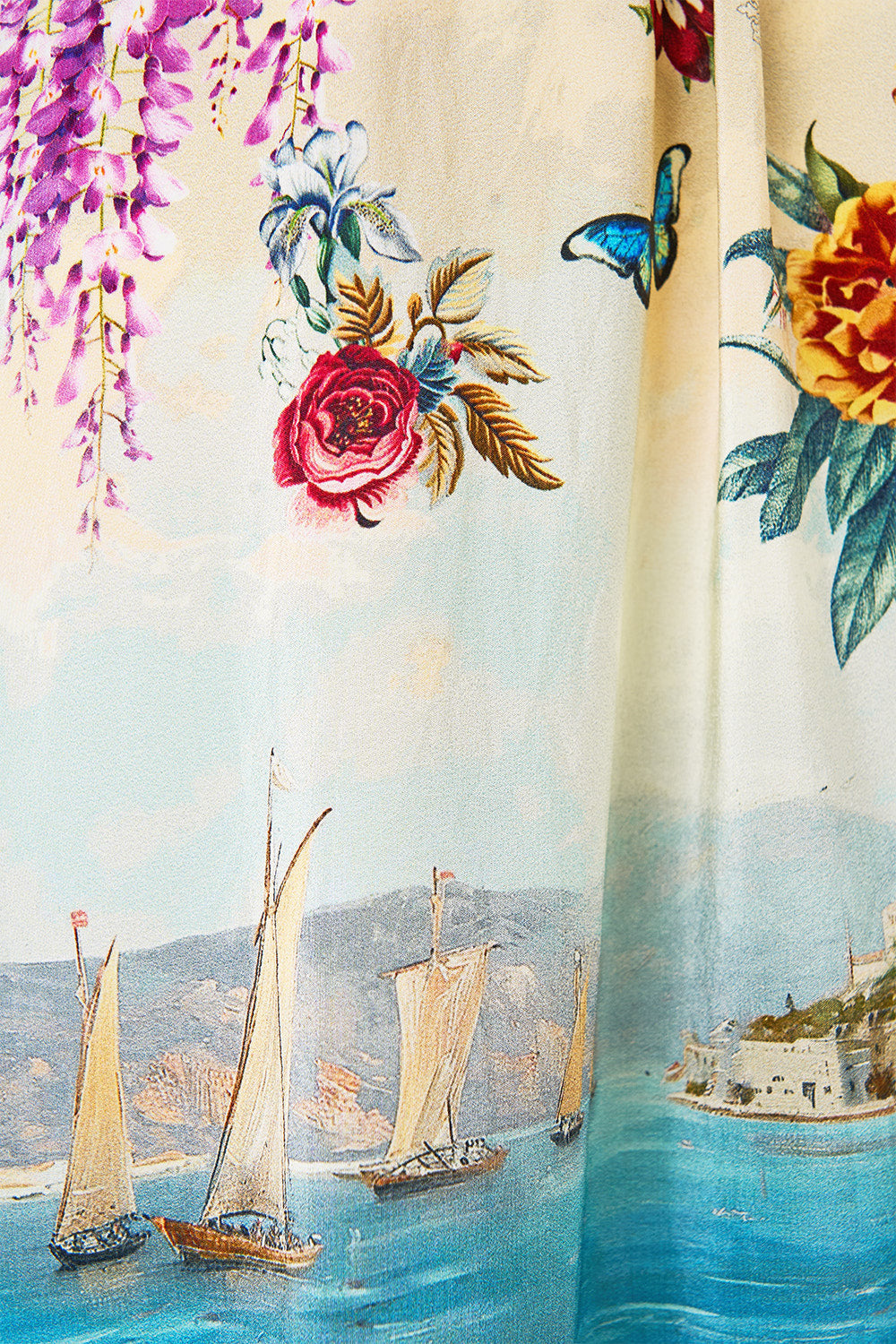 Bodrum Botanicals Waisted Dress With Kimono Sleeve | CAMILLA US
