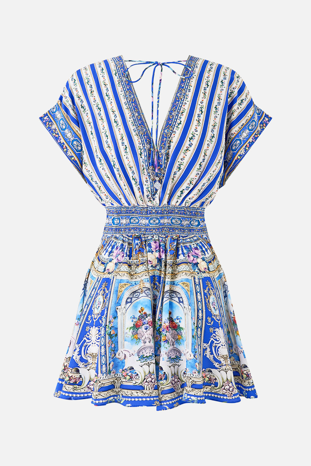 The CAMILLA BUTTON WAIST PLAYSUIT OTTOMAN OPULENCE in our  print.