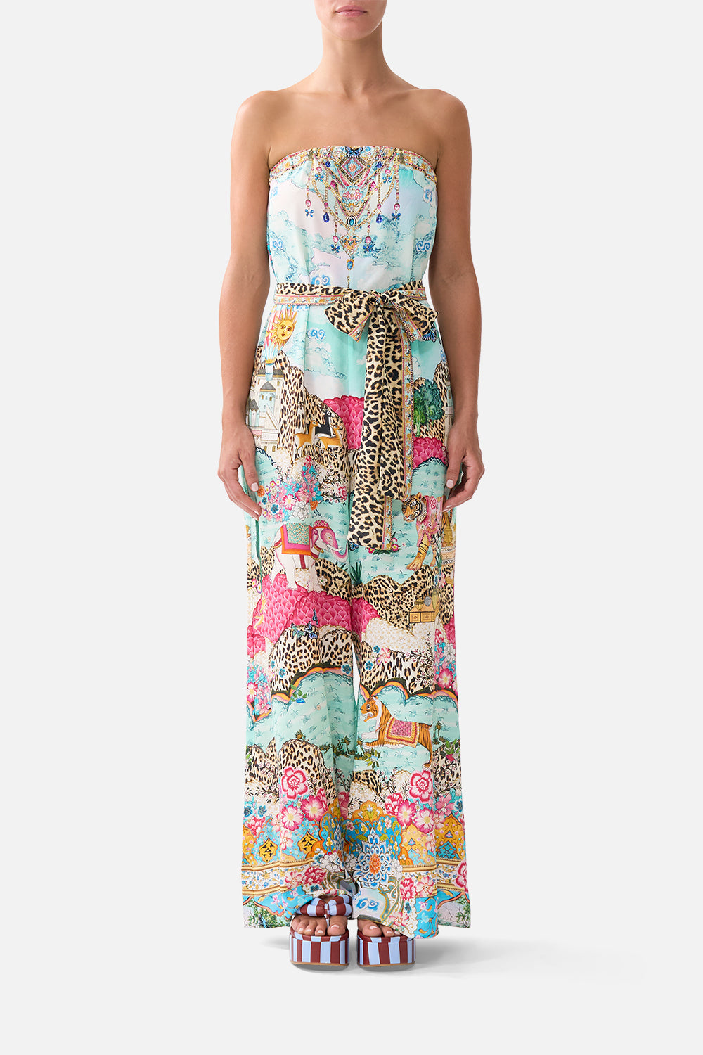 TIE WAIST STRAPLESS JUMPSUIT MINIATURE MOMENTS