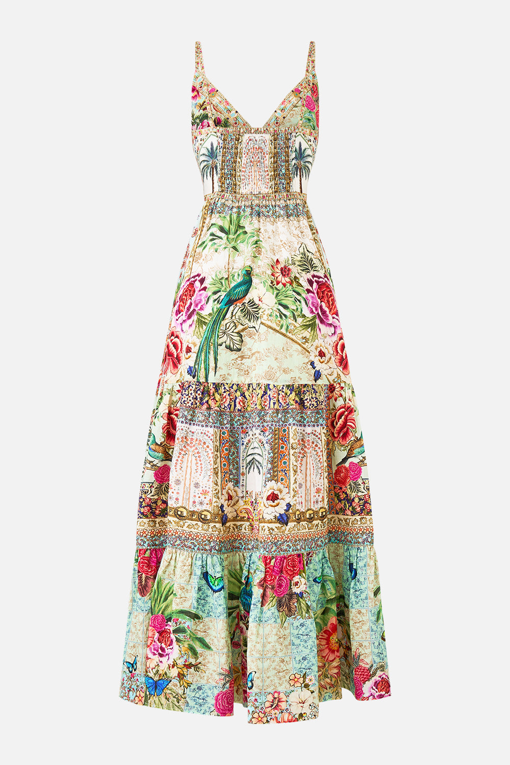VESTIDO CON CUERPO ESCALONADO SULTANES Y REINAS