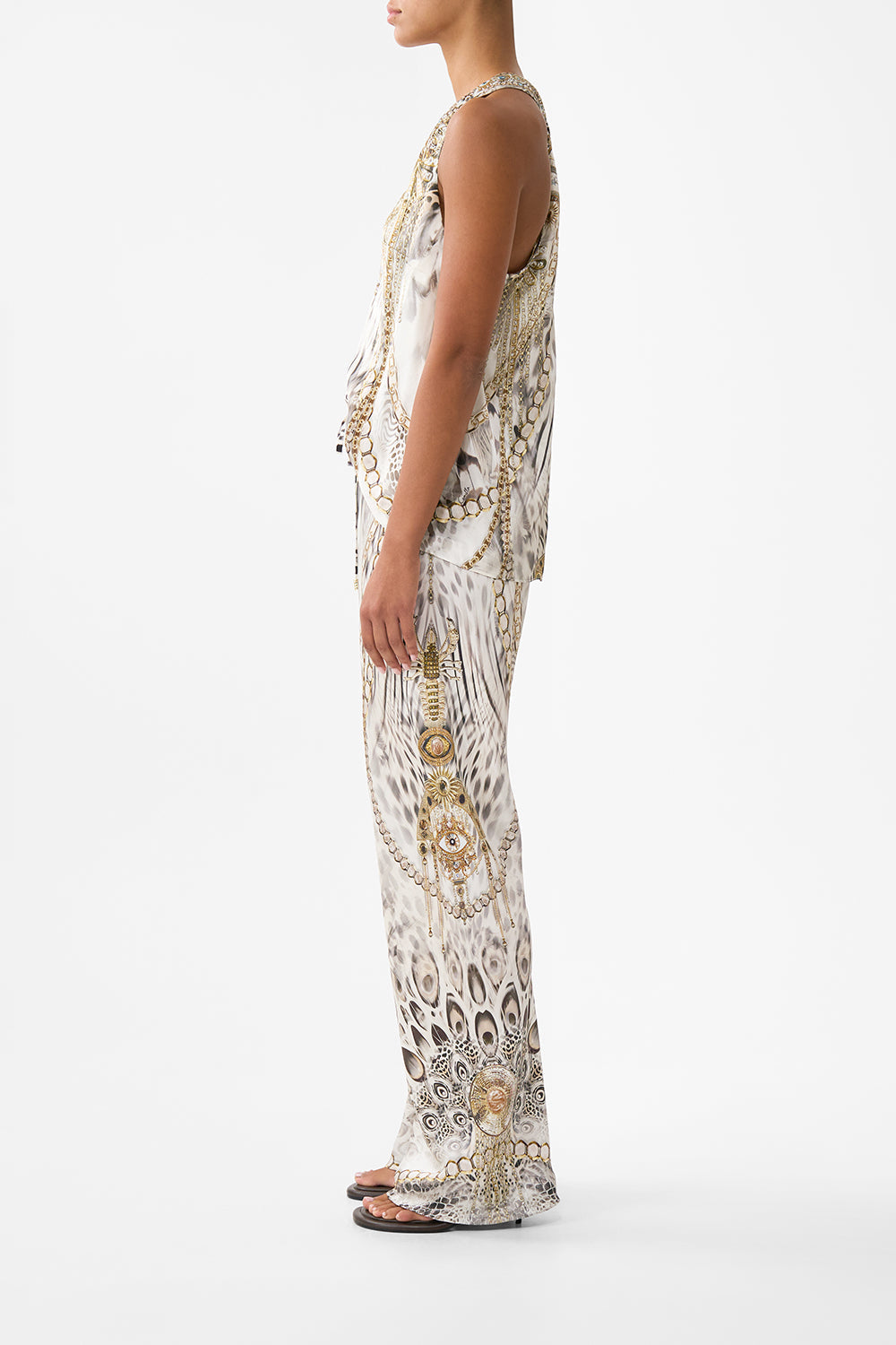 PANTALÓN DE DAMA CORTADO AL BIES CON CORDÓN LADY LIONHEART