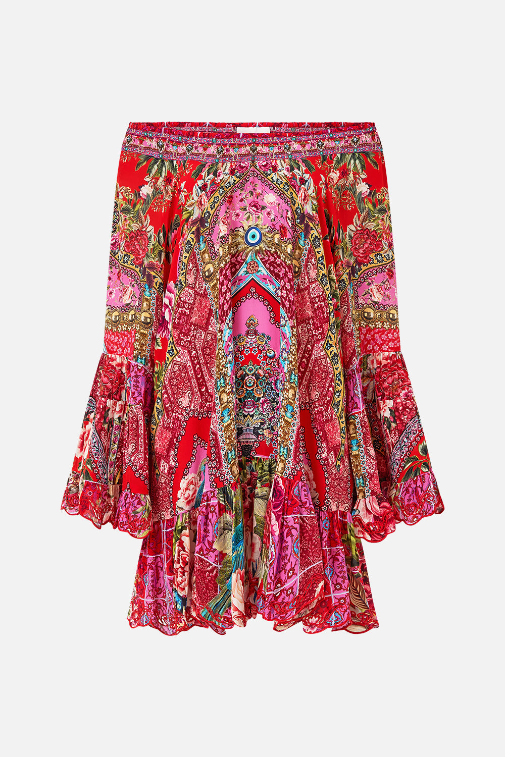 The CAMILLA A-LINE FRILL DRESS HEIRLOOM EMPIRE in our  print.