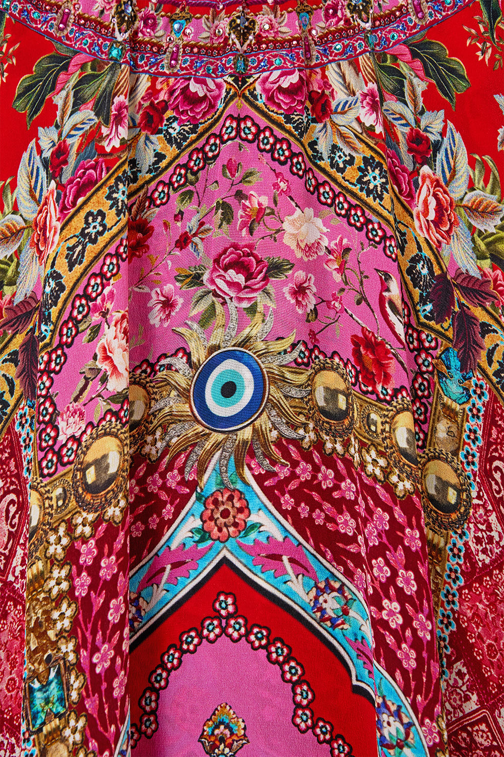 The CAMILLA A-LINE FRILL DRESS HEIRLOOM EMPIRE in our  print.