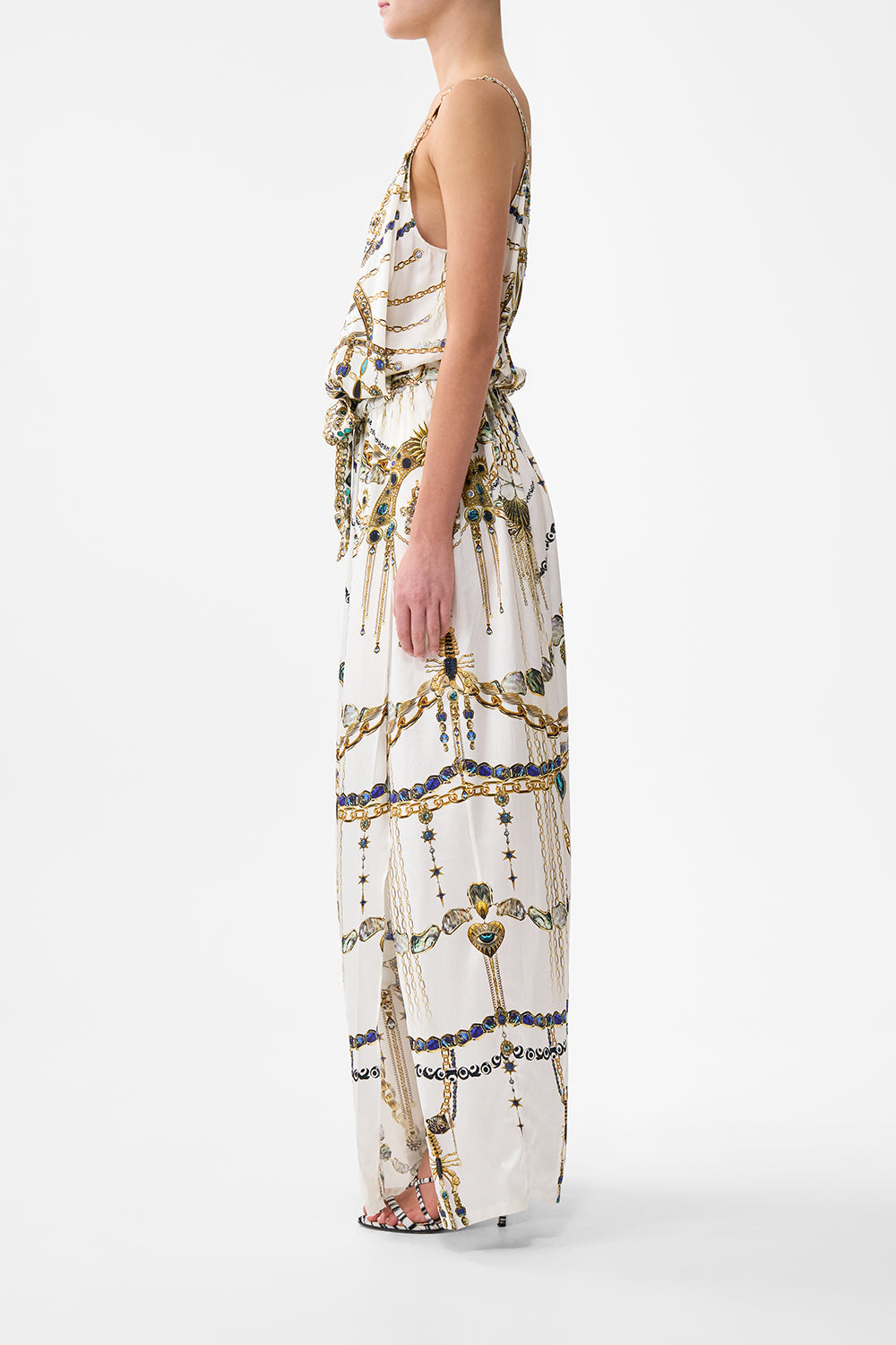 SHOESTRING STRAP JUMPSUIT CHAIN GANG