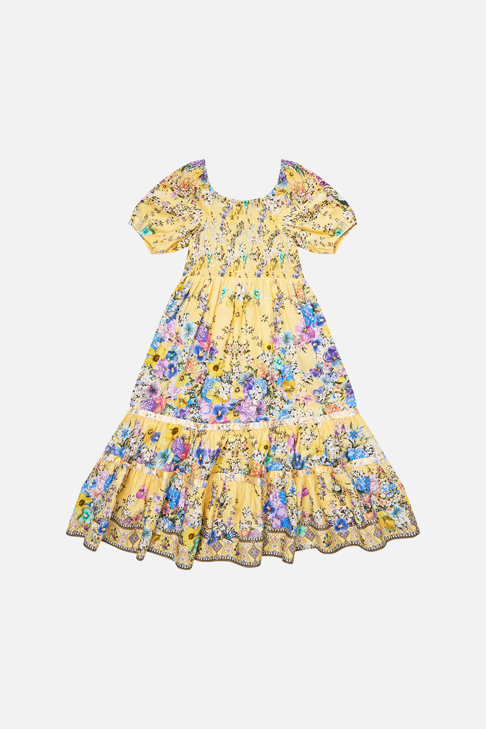 VESTIDO MAXI DE CAMPESINA PARA NIÑAS CON FALDA DE CINTAS DARLING BUDS