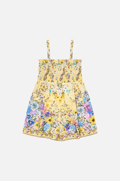KIDS STRAPPY FLOWY PLAYSUIT W SHIRRED BODICE DARLING BUDS
