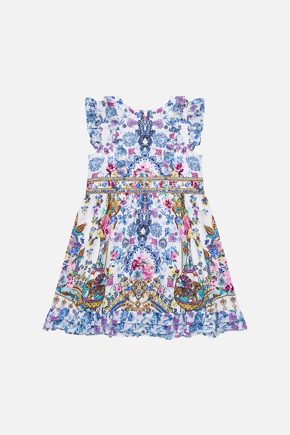 KIDS SLEEVELESS MINI DRESS WITH FRILL EDGES ALL ABOUT THAT LACE