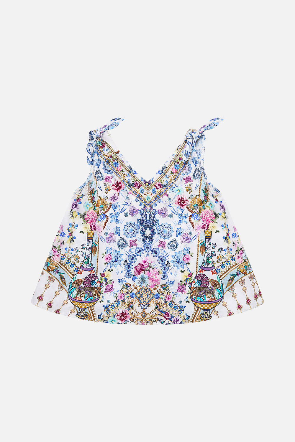 KIDS SLEEVELESS TOP WITH TIE SHOULDER ALL ABOUT THAT LACE