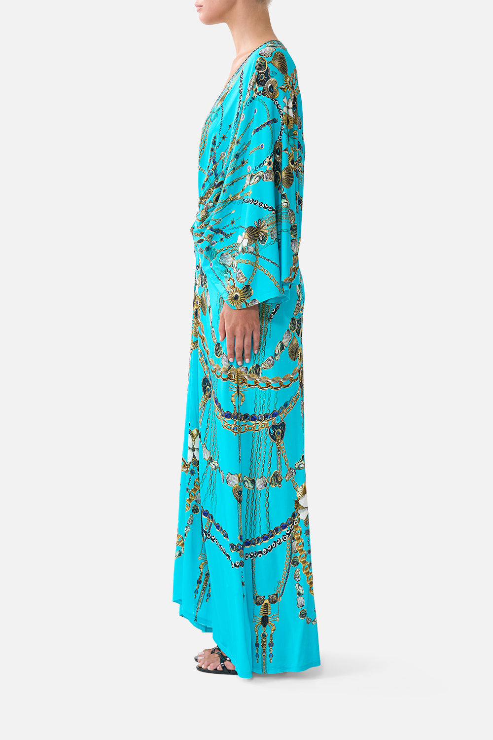 VESTIDO DE PUNTO CON PLIEGUES DELANTEROS TÓTEMS Y TESOROS