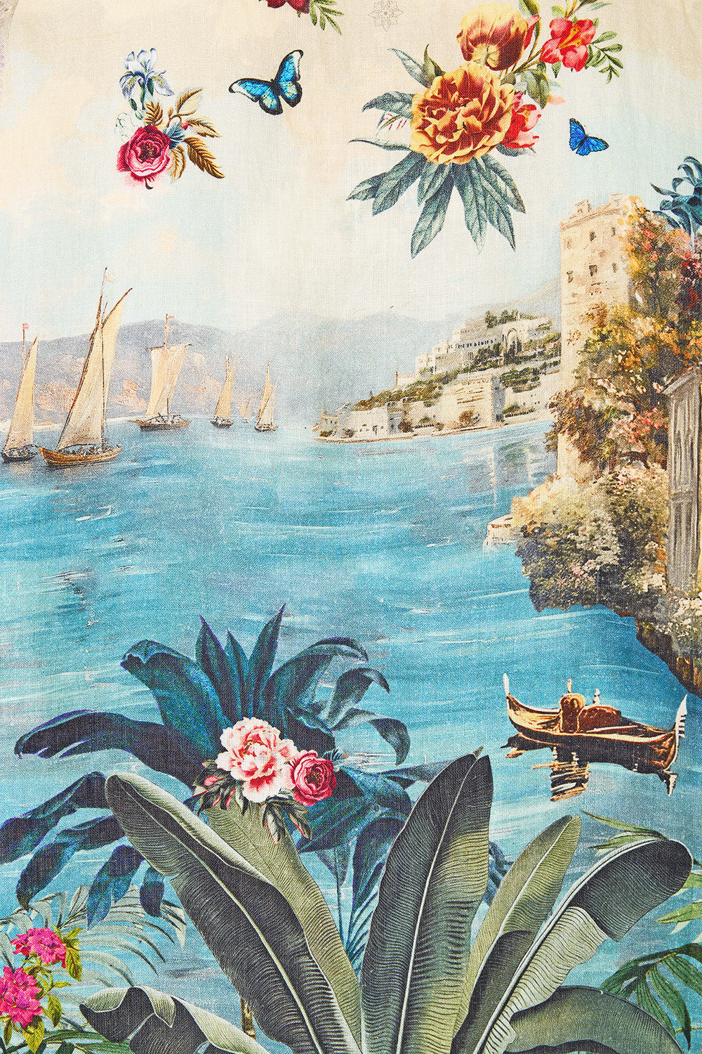 CAMISA CABANA DE MANGA CORTA ESTAMPADO BOTÁNICO DE BODRUM