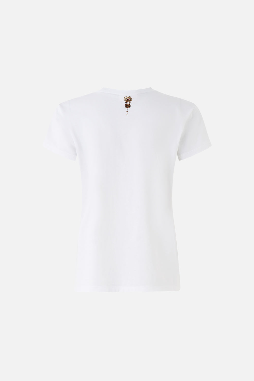 SLIM FIT ROUND NECK T-SHIRT - WHITE/GOLD LADY LIONHEART