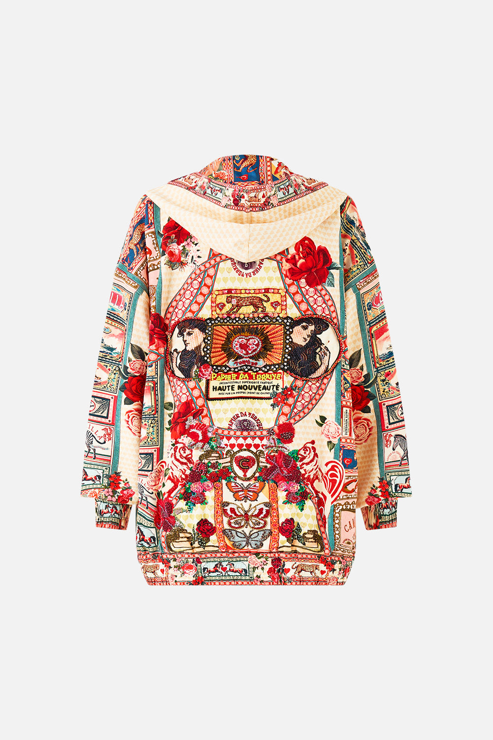 SILK HEM BAND BOYFRIEND HOODIE - MULTI HIGH CLASS HOOKAH