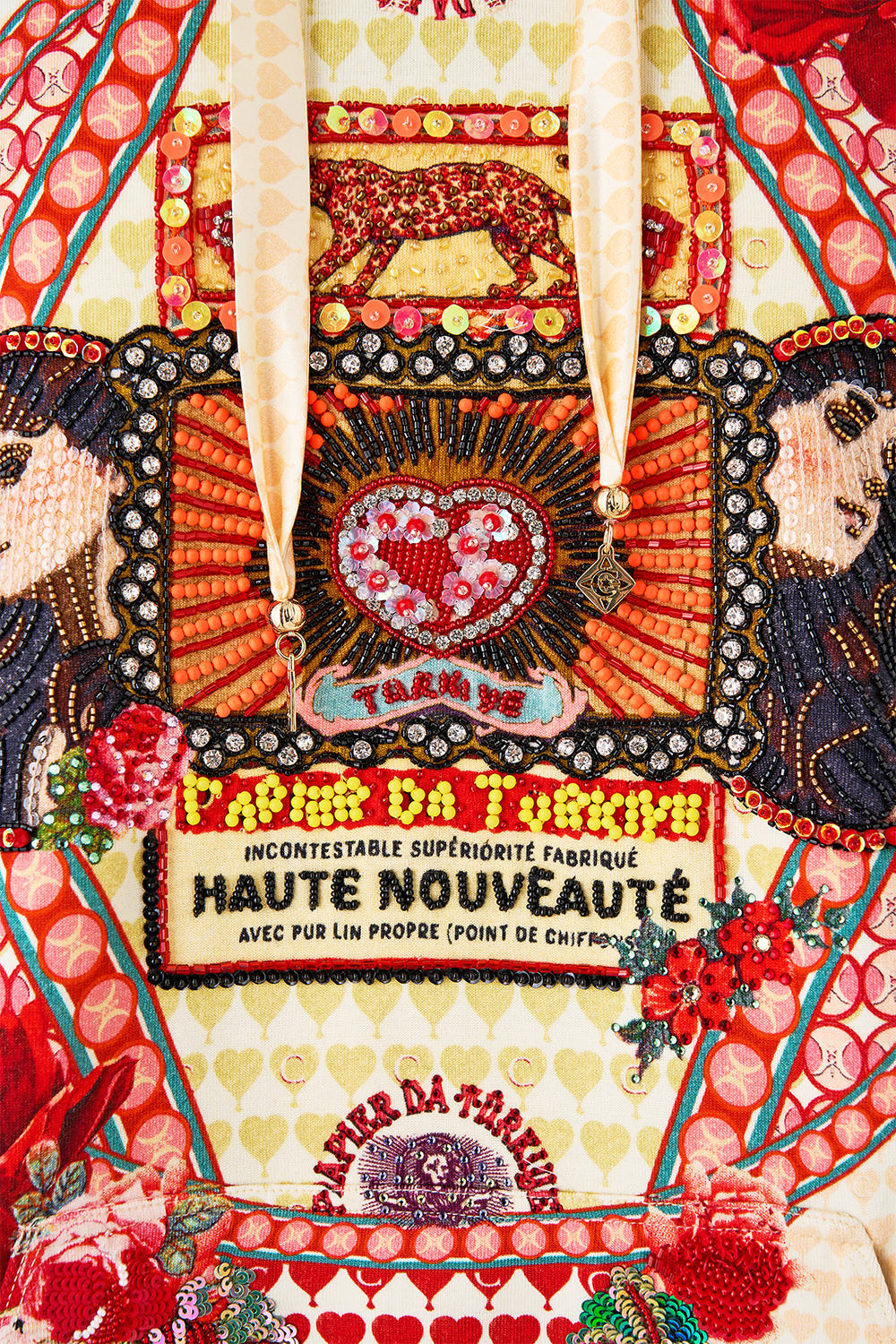 SILK HEM BAND BOYFRIEND HOODIE - MULTI HIGH CLASS HOOKAH