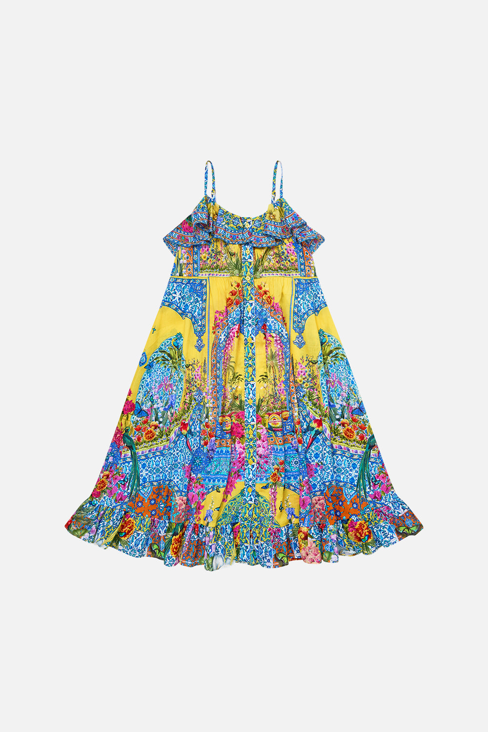 VESTIDO MAXI CON VOLANTES Y BOTONES PARA NIÑA SULTANAHMET VERANO