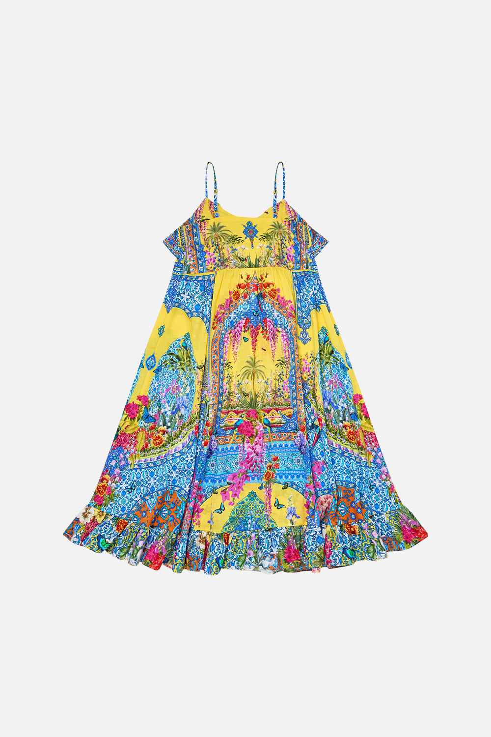 VESTIDO MAXI CON VOLANTES Y BOTONES PARA NIÑA SULTANAHMET VERANO