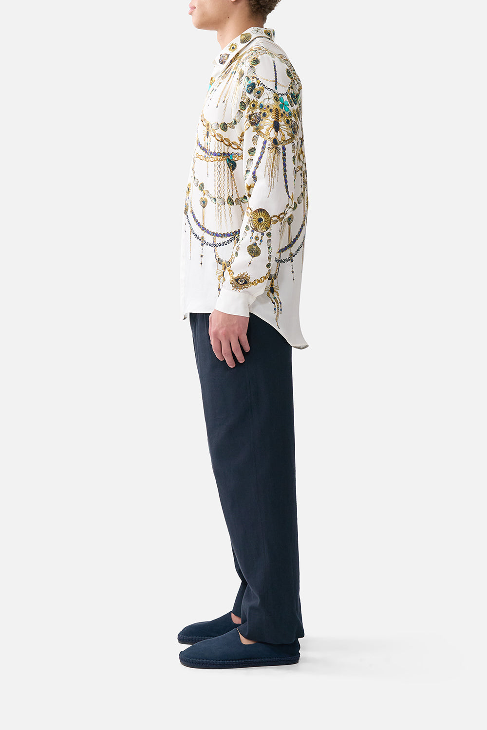 LONG SLEEVE HIDDEN PLACKET SHIRT CHAIN GANG