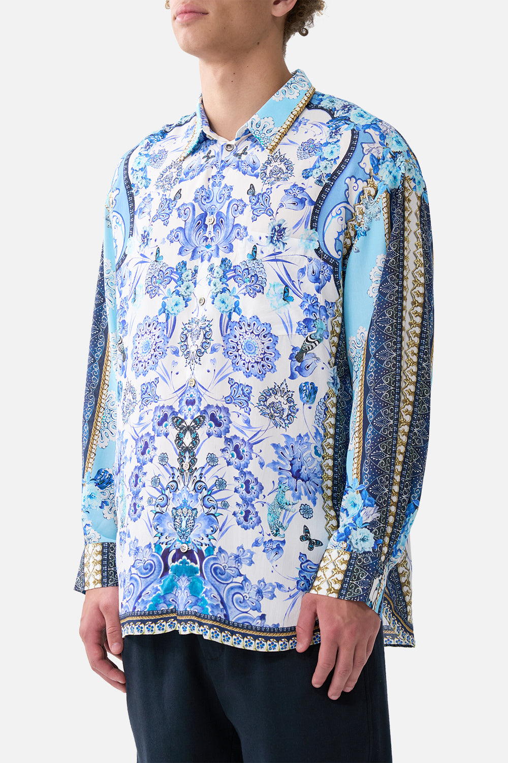 CAMISA ANCHA DE MANGA LARGA TOTALMENTE DE ENCAJE