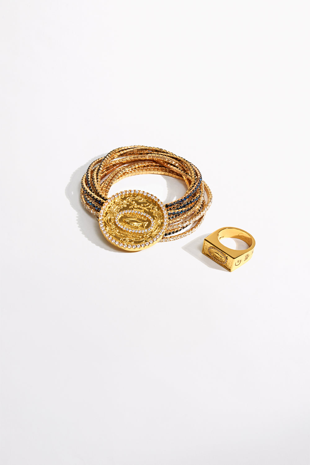 BRAZALETE ELÁSTICO DE LENTEJUELAS GYPSET DORADO