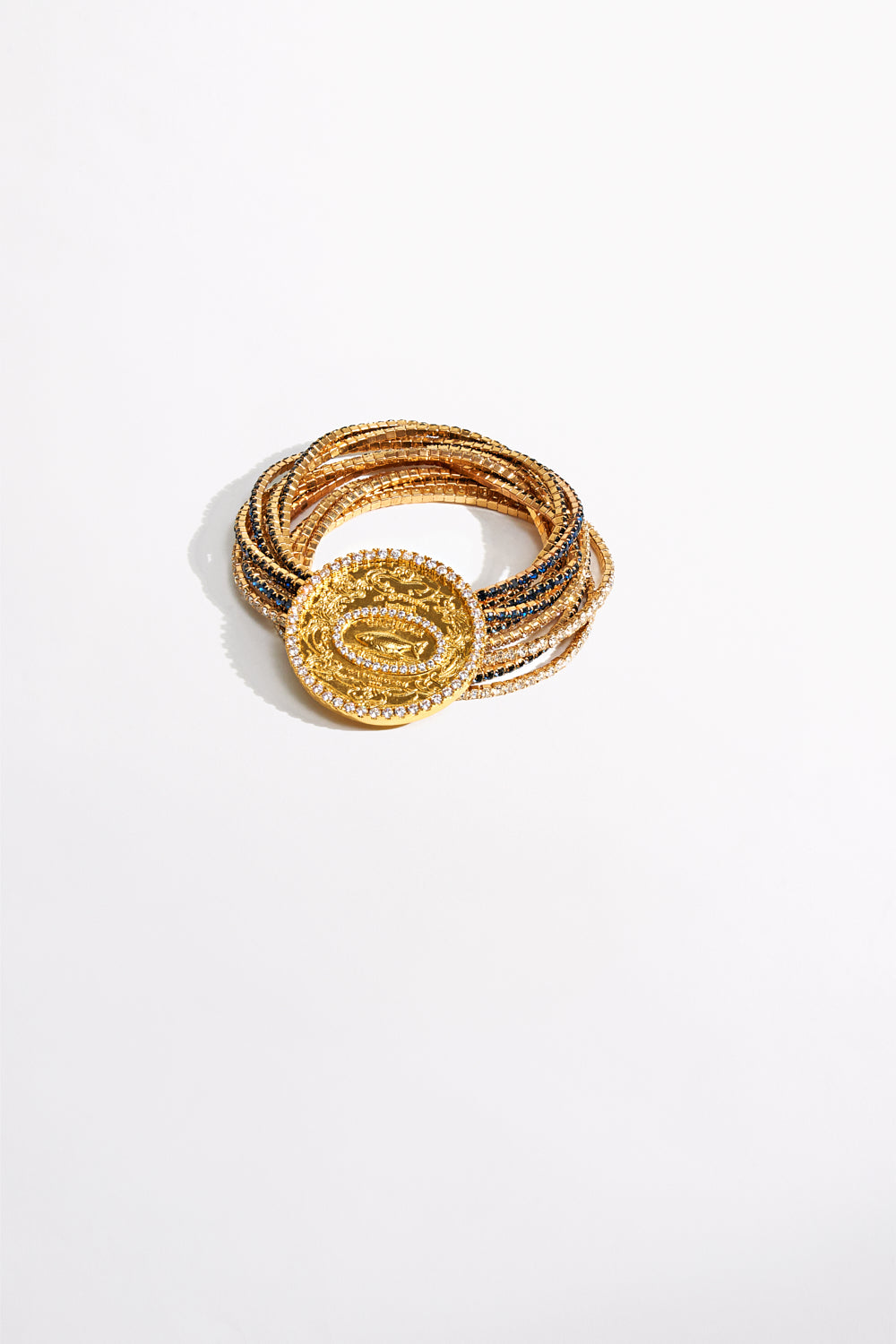 BRAZALETE ELÁSTICO DE LENTEJUELAS GYPSET DORADO