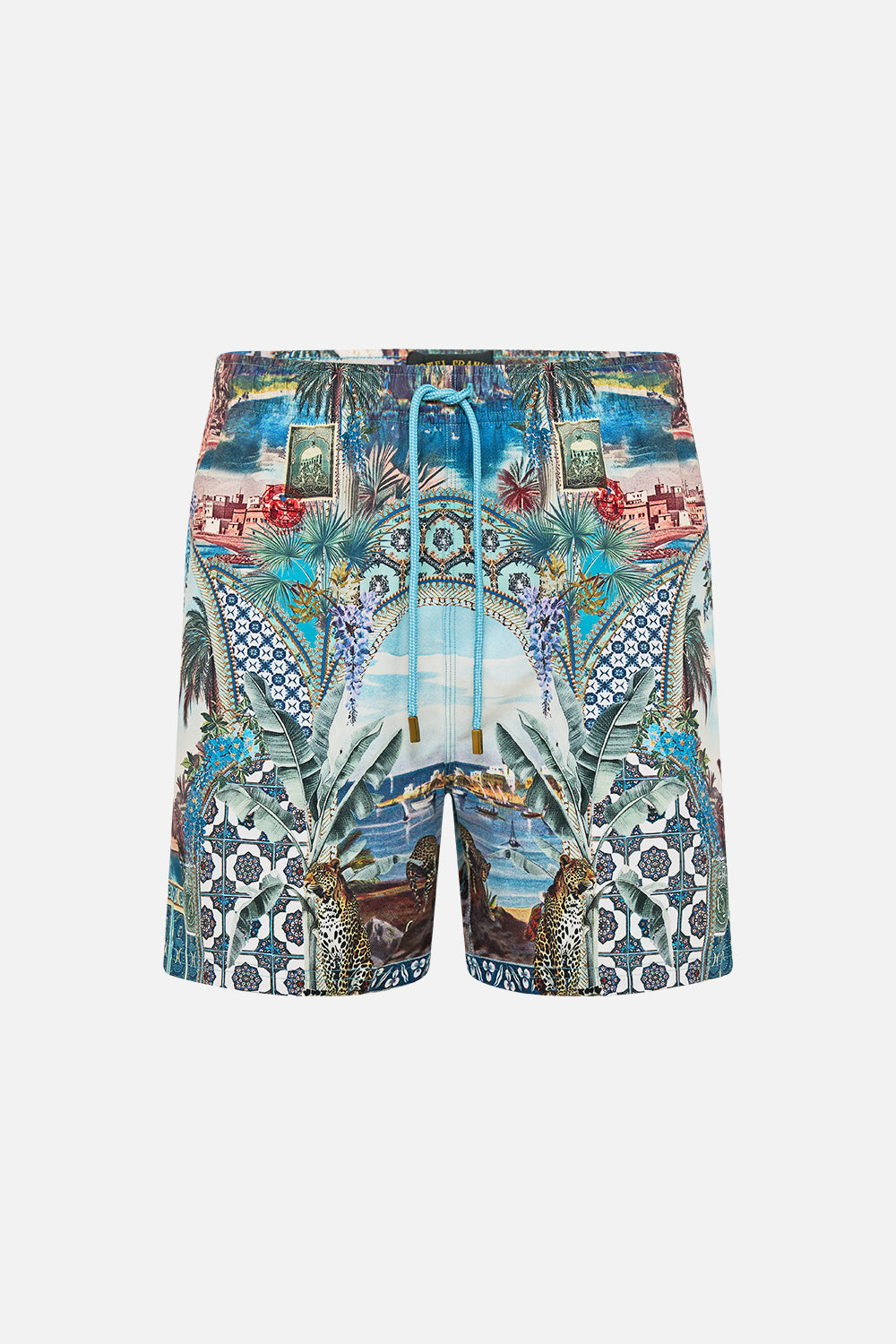 BOARDSHORT DE LARGO MEDIO CON CINTURA ELÁSTICA POSTCARDS & PALM TREES