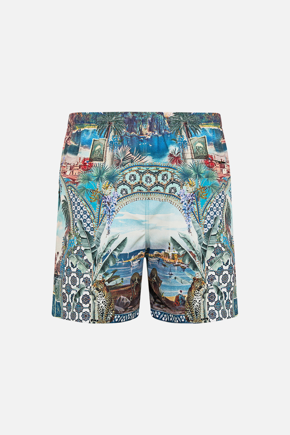 BOARDSHORT DE LARGO MEDIO CON CINTURA ELÁSTICA POSTCARDS & PALM TREES