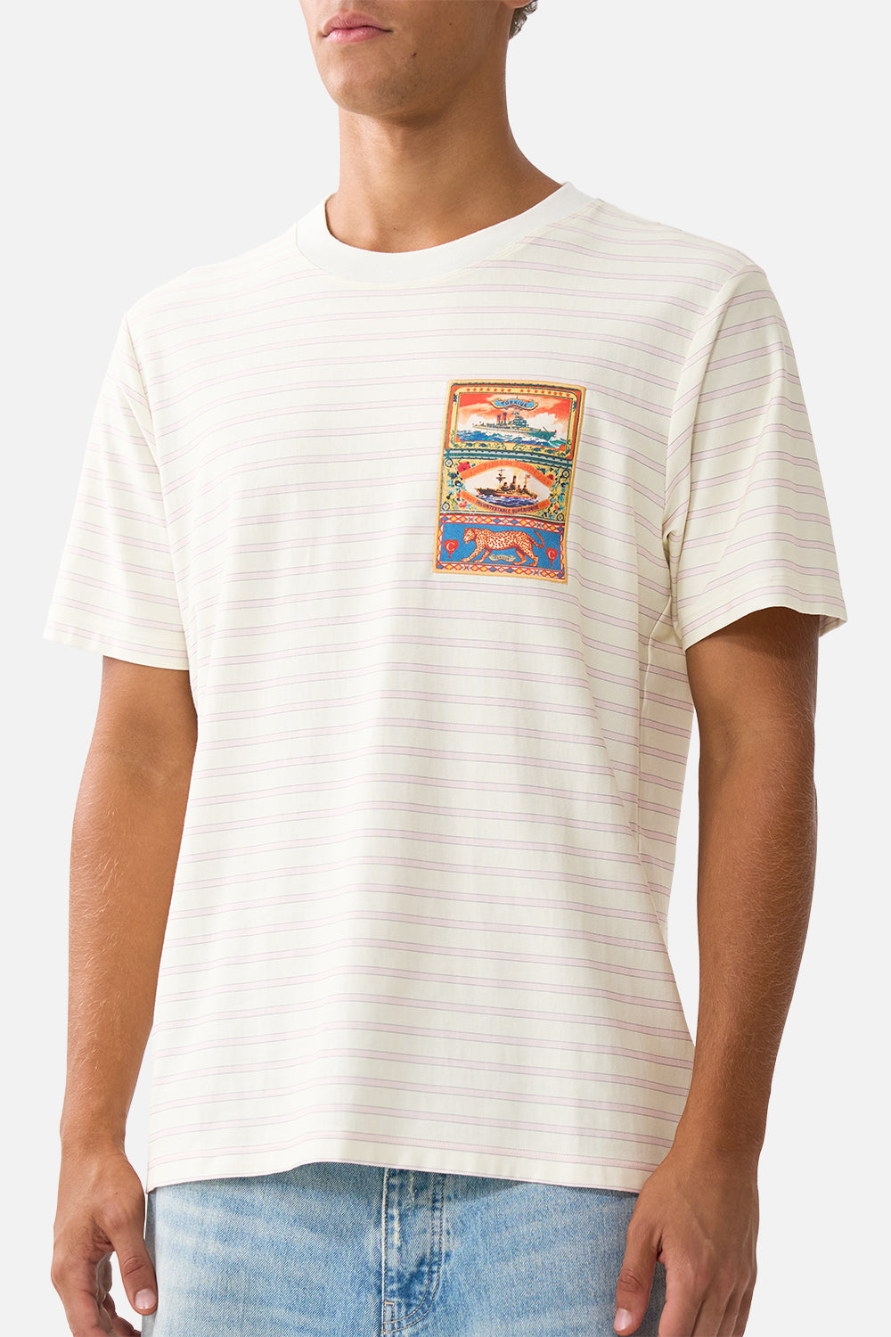 CAMISETA CUELLO REDONDO PESADO RELAJADO CACHIMBA DE ALTA CLASE