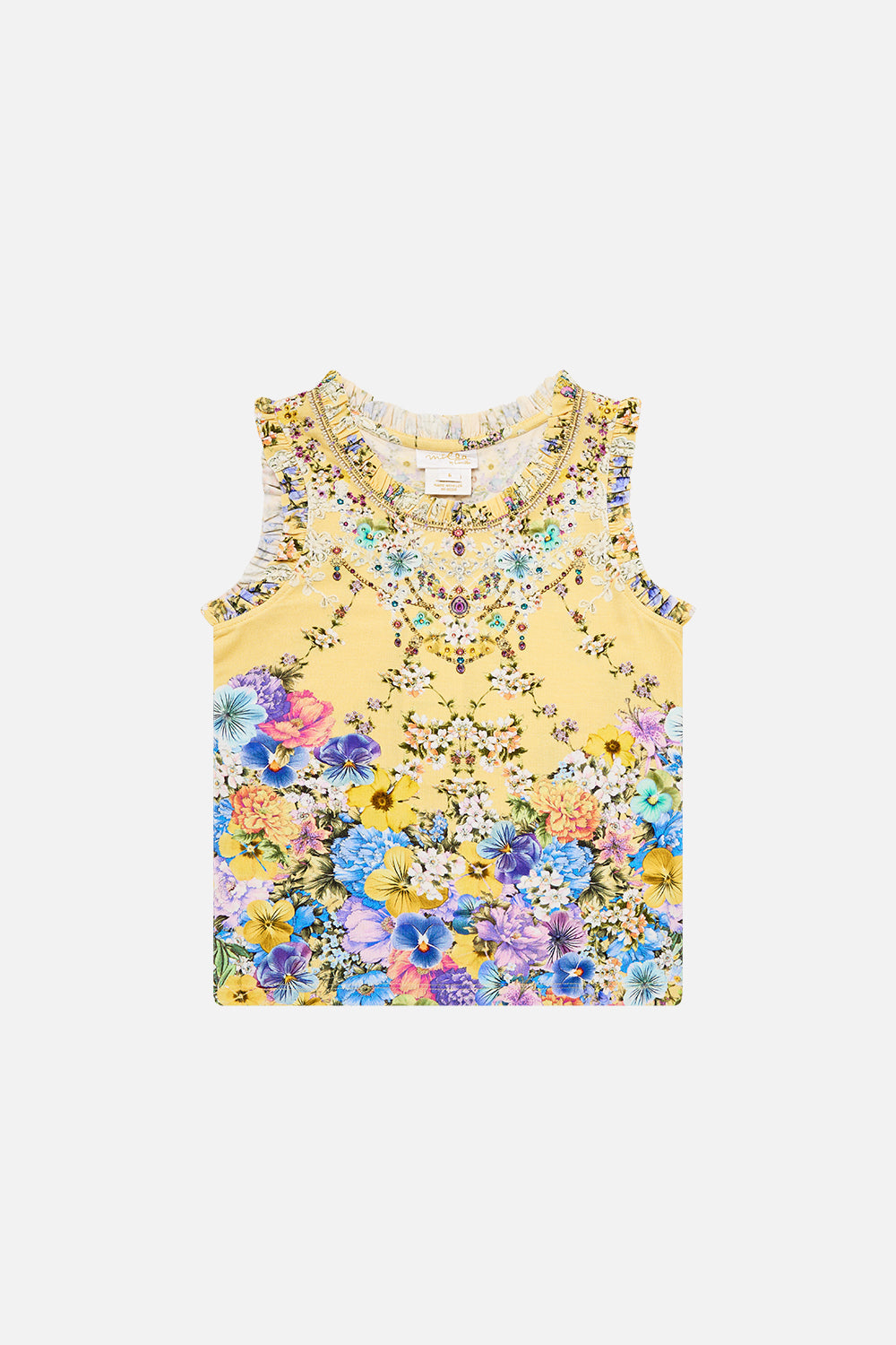 CAMISETA SIN MANGAS PARA NIÑA CON VOLANTE DARLING BUDS