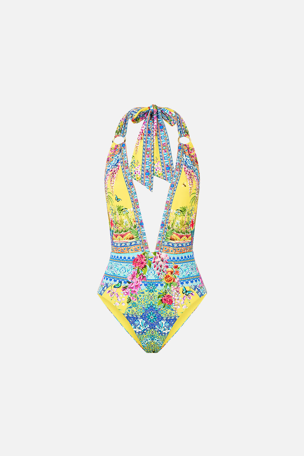PLUNGE FRONT LOW BACK HALTER NECK ONE PIECE WITH RINGS SULTANAHMET SUMMER