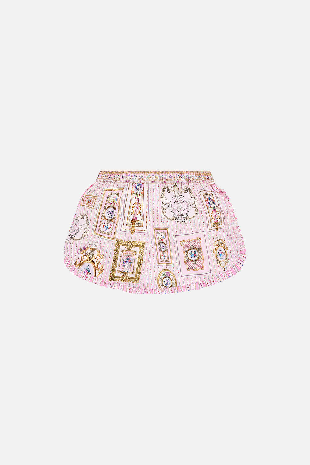 SHORT INFANTIL CON VOLANTES Y CINTURA ELÁSTICA PALETA DE PASTEL