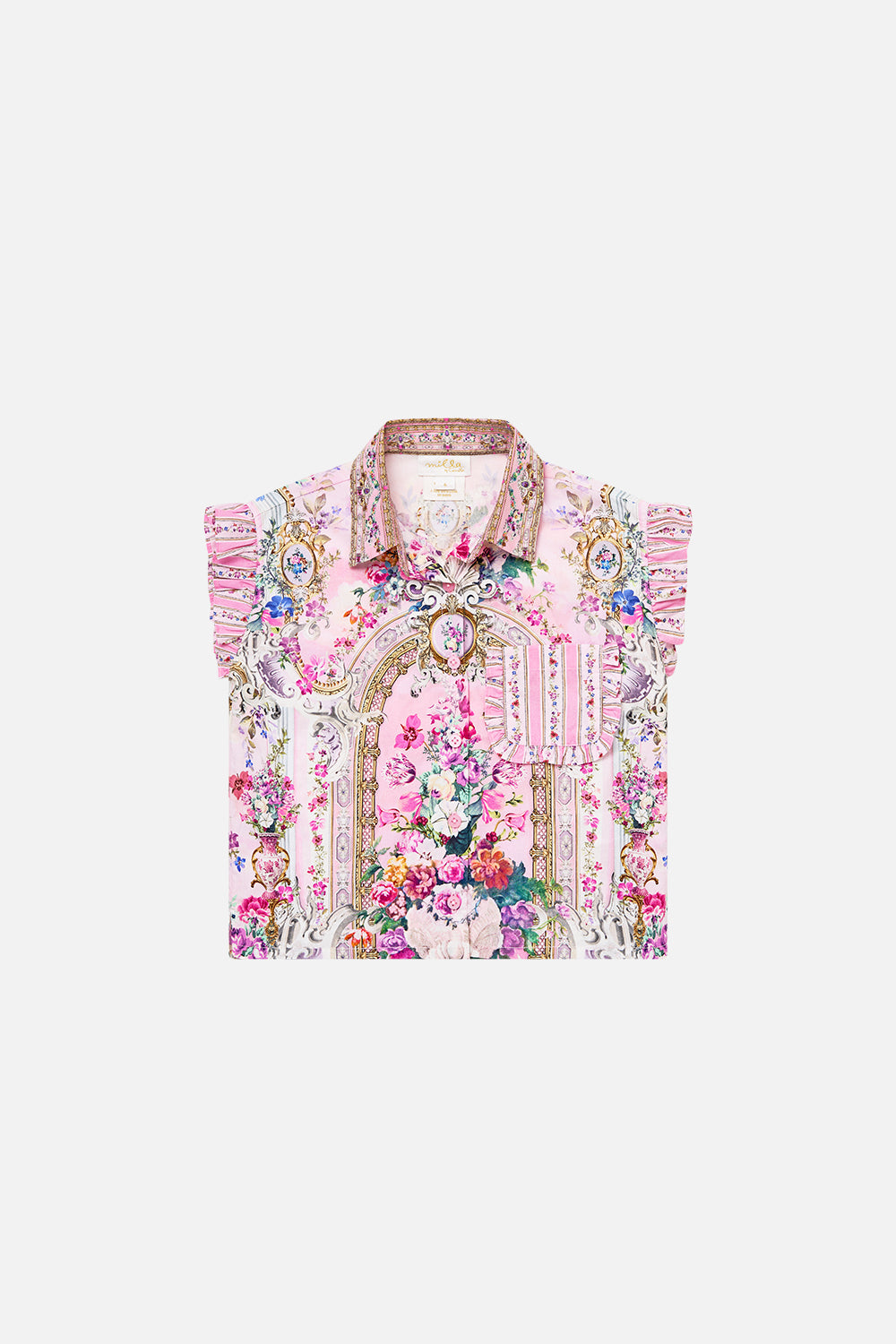 CAMISETA NIÑO MANGA CORTA CON VOLANTE EN BOLSILLO PALATIAL PASTELS