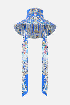 WIDE BRIM BUCKET HAT WITH TIE OTTOMAN OPULENCE