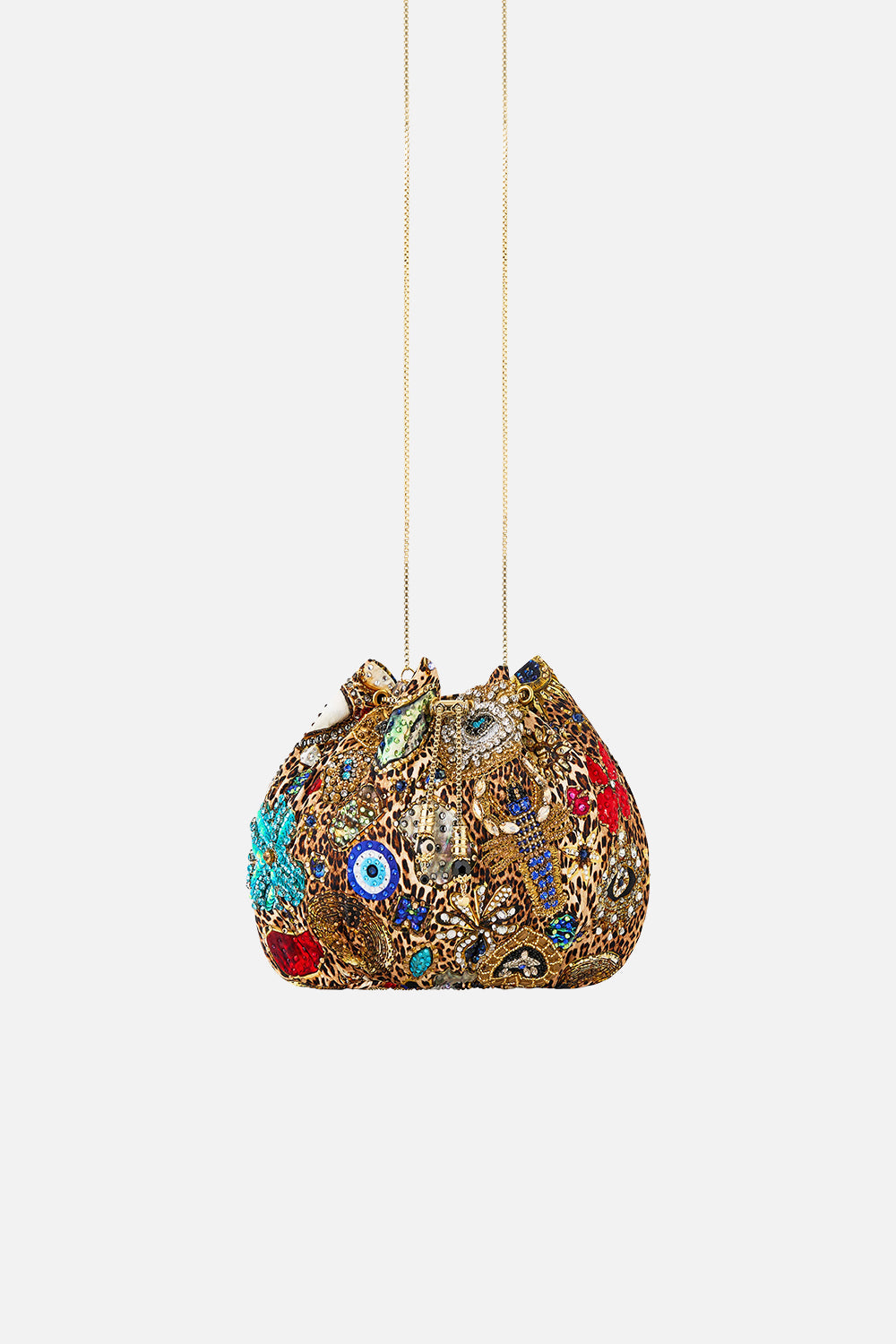 DRAWSTRING POUCH BAG WITH CHAIN STRAP NAZAR NIRVANA