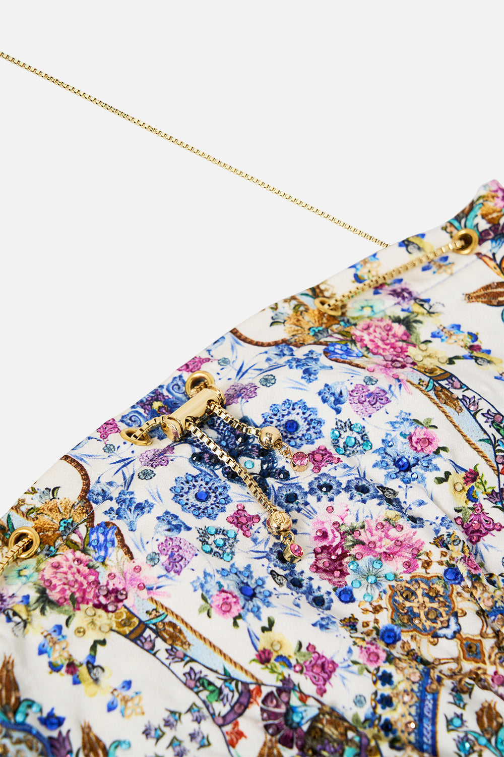 DRAWSTRING POUCH BAG WITH CHAIN STRAP ALL ABOUT THAT LACE