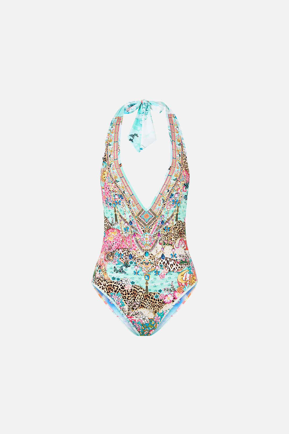 REVERSIBLE BIND EDGE V NECK HALTER ONE PIECE MINIATURE MOMENTS