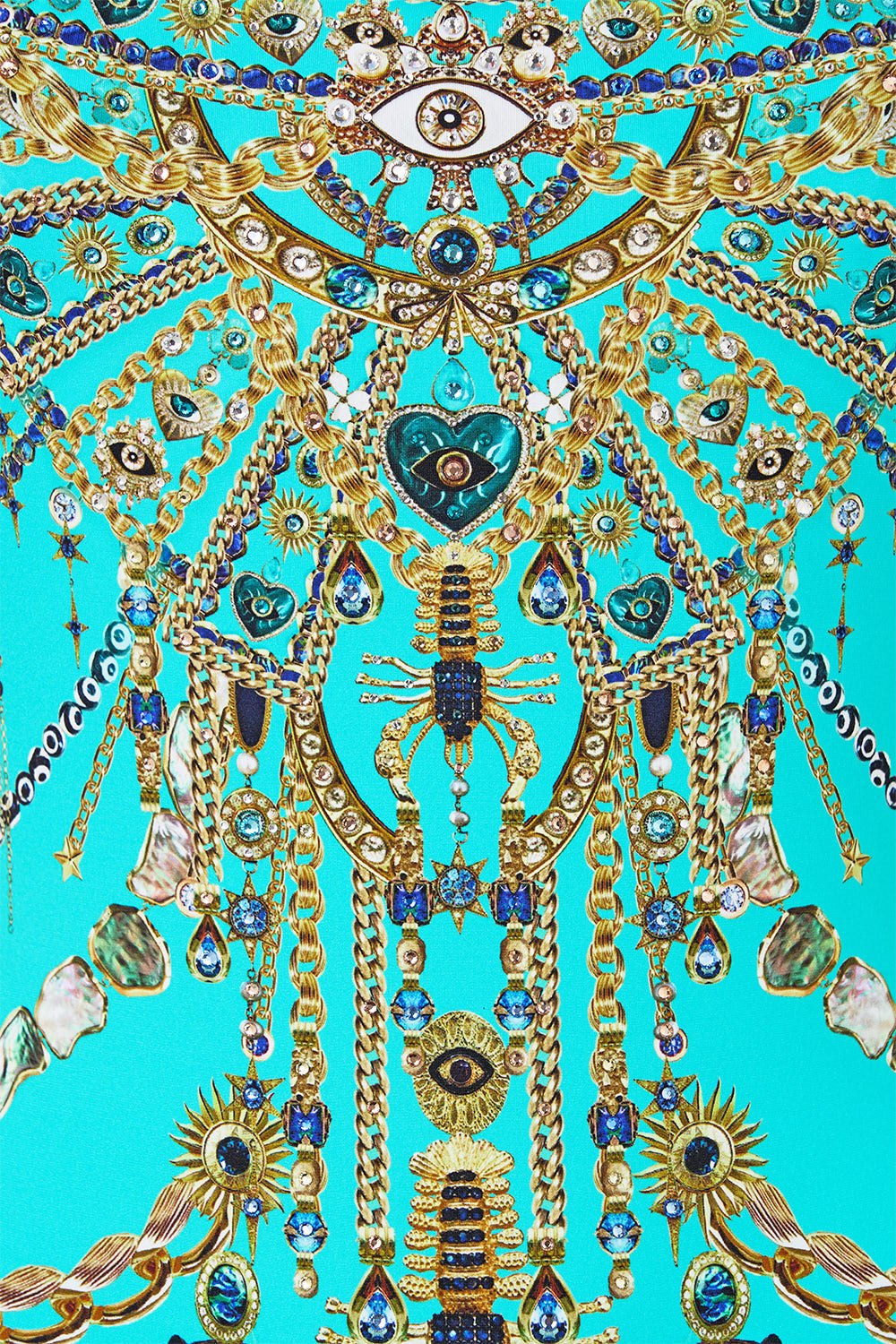 BAÑADOR DE UNA PIEZA CON ARO, CUELLO CUADRADO Y ESPALDA ESCOTADA "TOTEMS AND TREASURES"