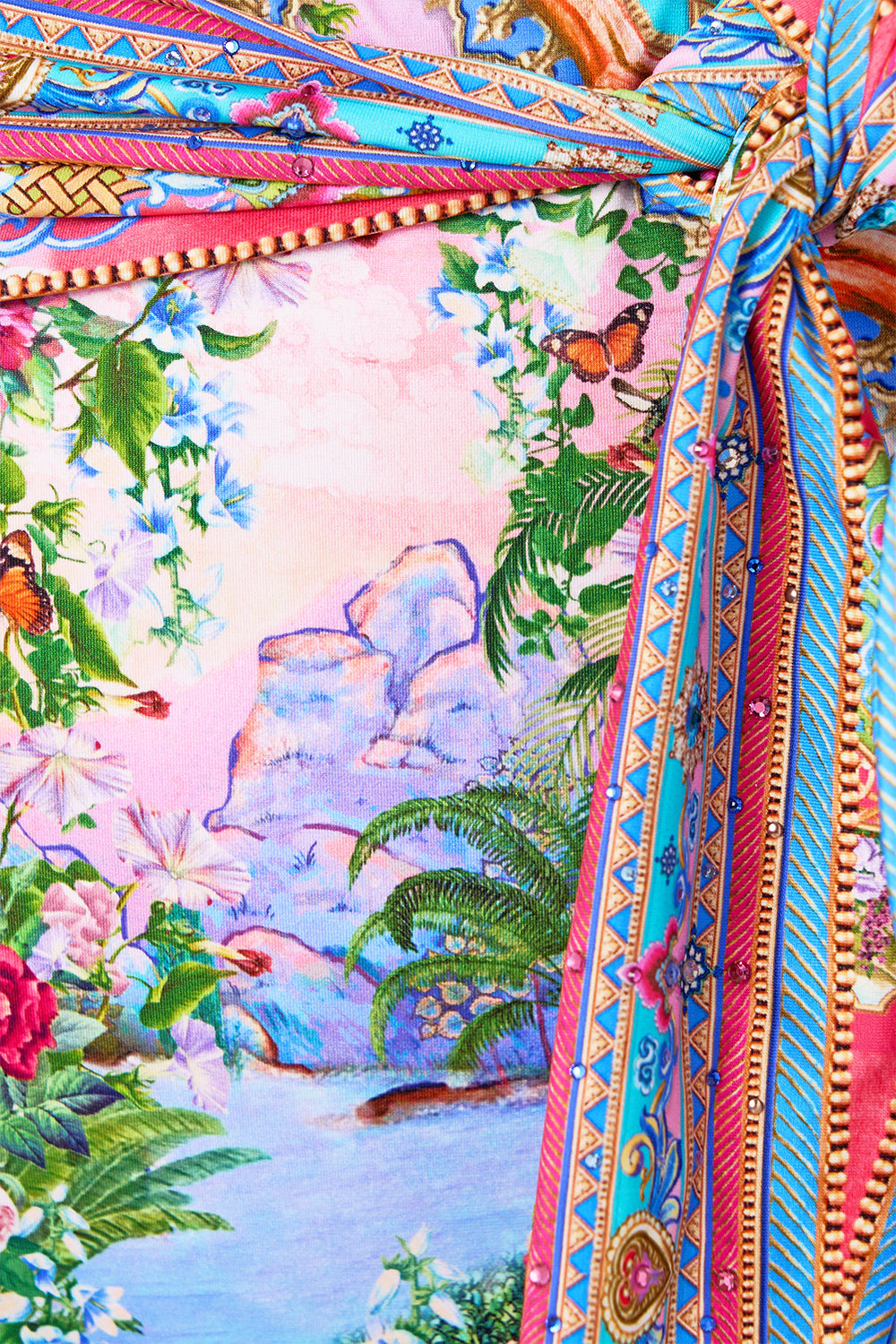 HIGH WAIST BIKINI BOTTOM WITH WAIST TIE TURKISH DELIGHT