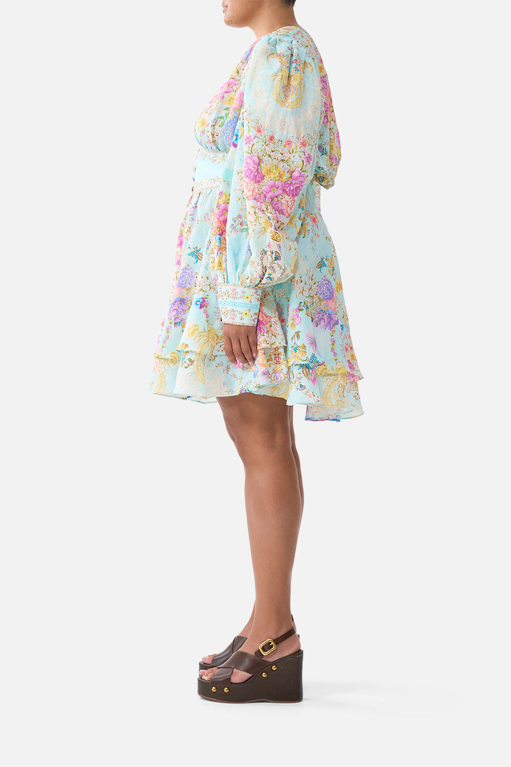 BUTTON FRONT FRILL DRESS BAZAAR BLOOMS