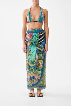 DRAPED WRAP MAXI SARONG WITH TIE WAIST ANIMAL ALCHEMY
