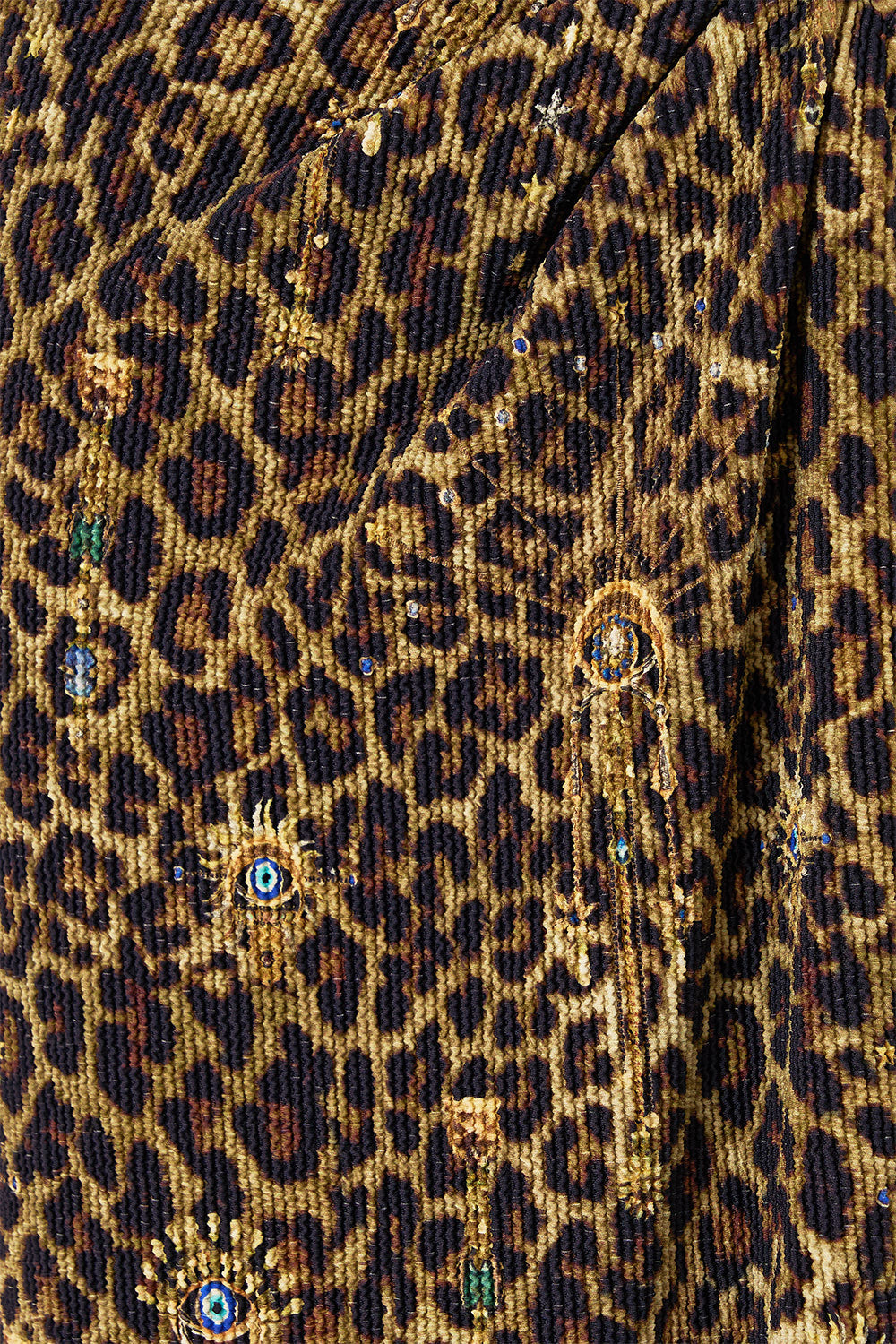 CRINKLE STRETCH LONG SARONG WITH TRIM AND LEG SPLIT FELINE FOLKLORE