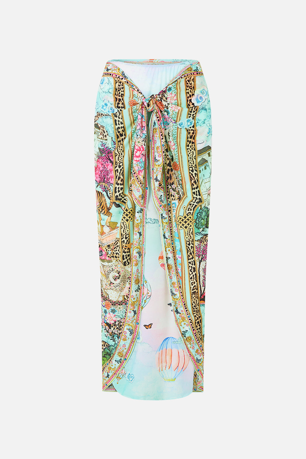 LAYERED MAXI SARONG WITH TIE FRONT MINIATURE MOMENTS