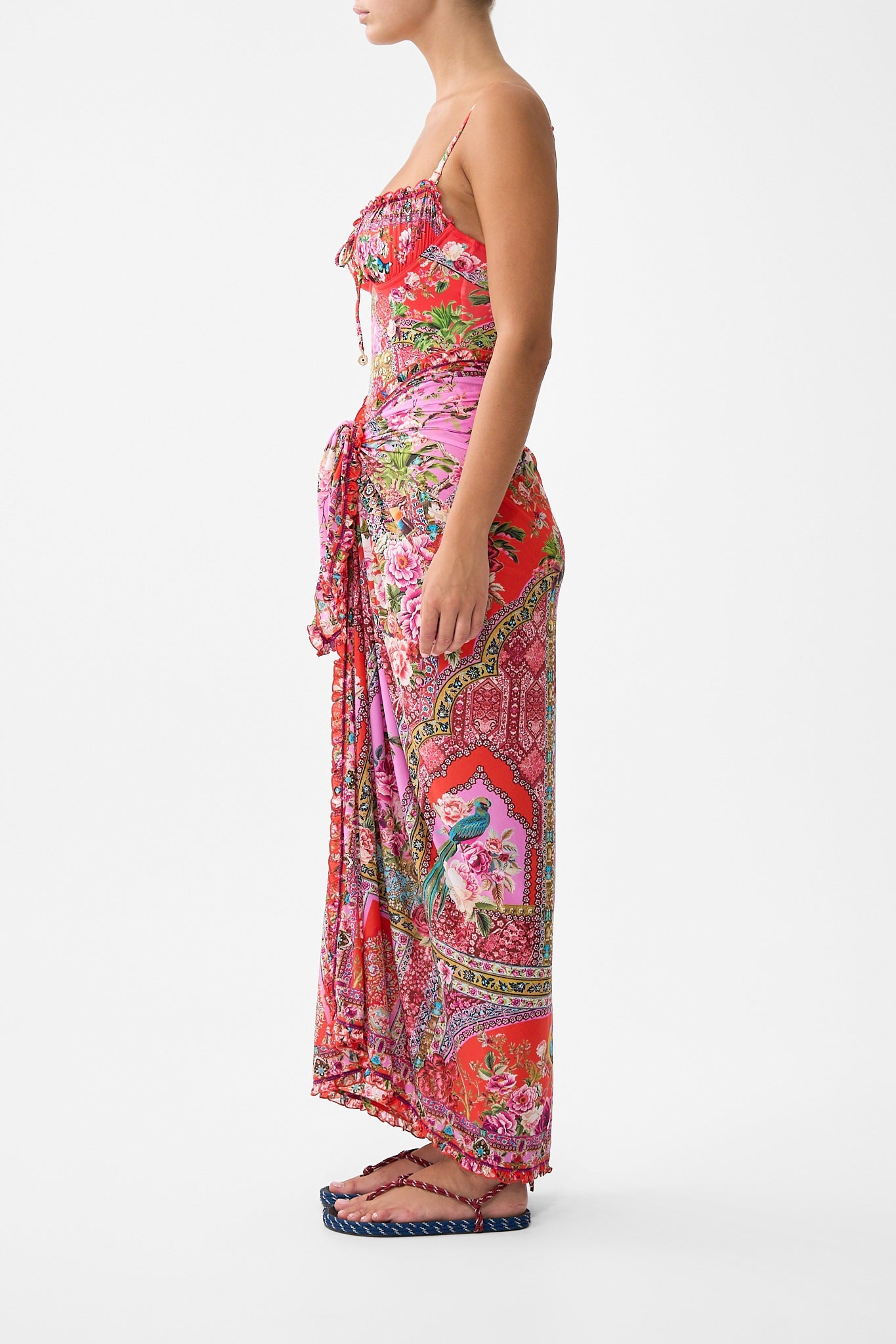 MULTI WEAR LONG SARONG WITH FRILL EDGE HEIRLOOM EMPIRE
