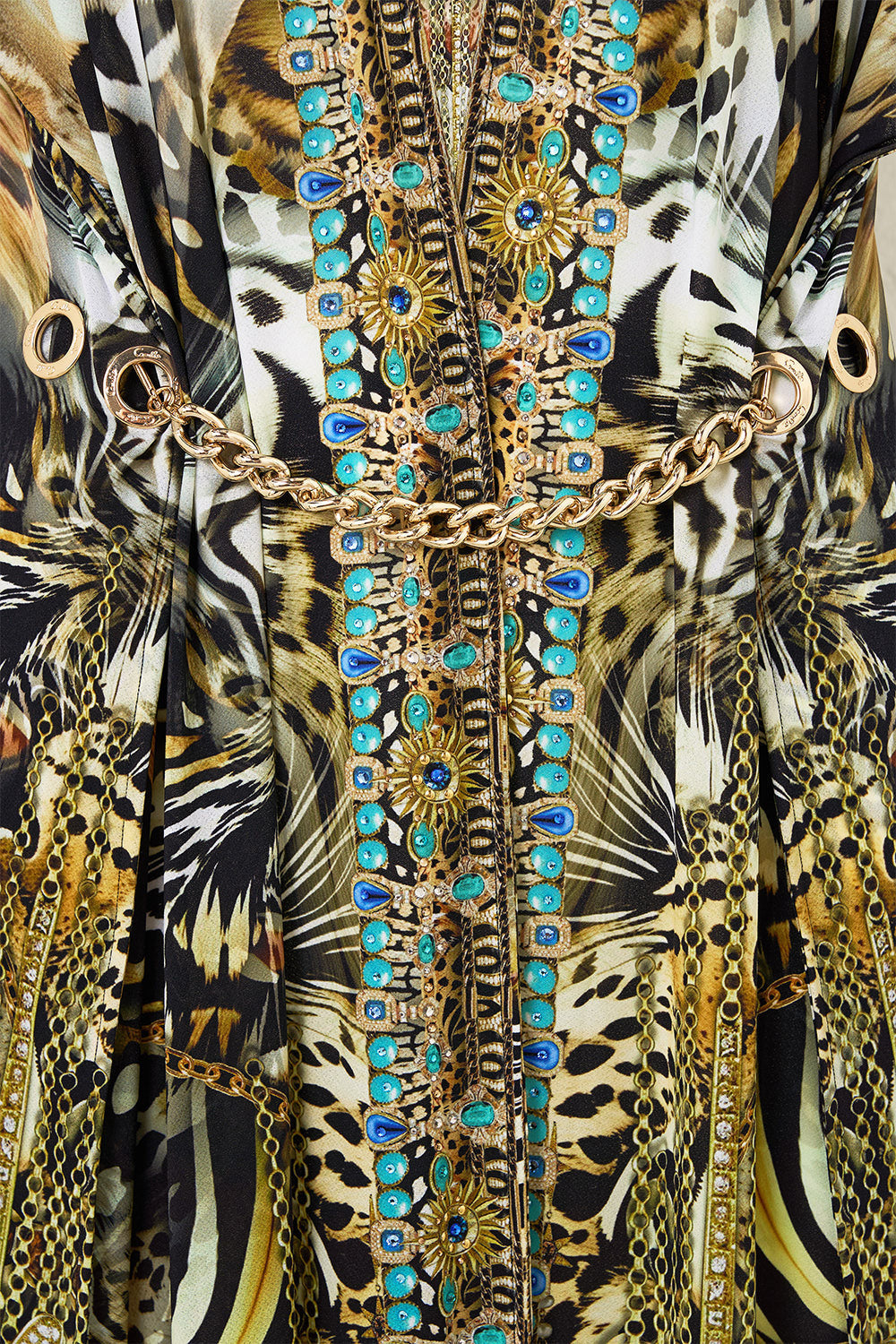 Feline Folklore Front Split Beach Maxi Dress With Chain | CAMILLA US