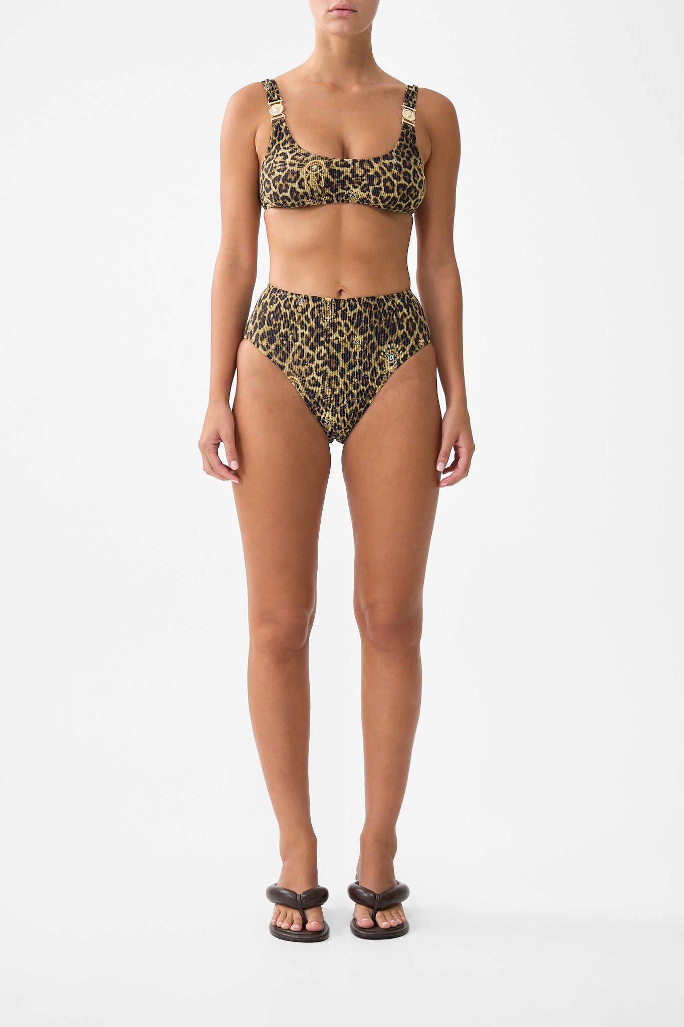 BRAGUITA DE BIKINI DE CINTURA ALTA ELÁSTICA ARRUGADA CON RIBETE TRASERO FELINE FOLKLORE