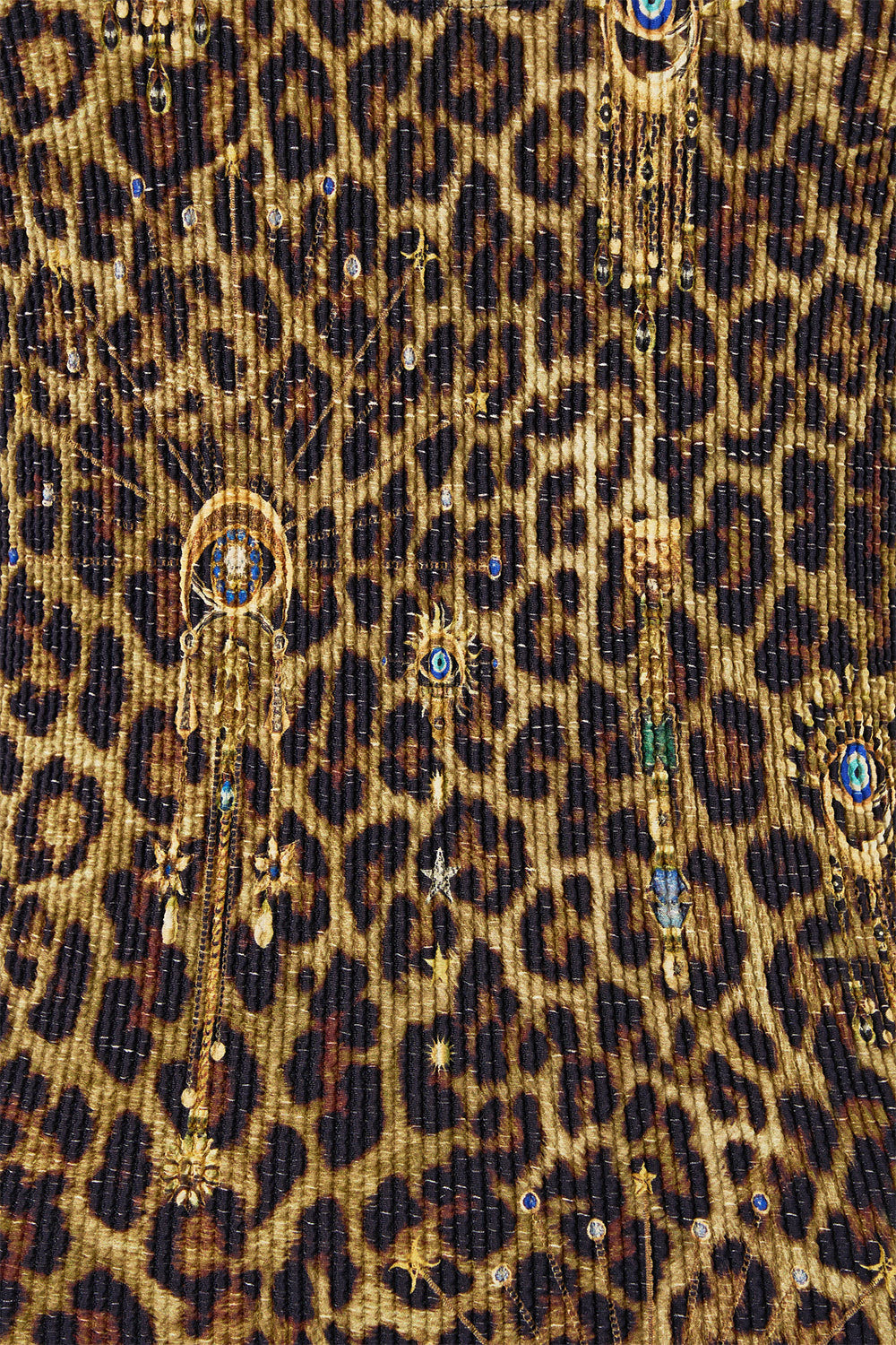 CRINKLE STRETCH SCOOP NECK ONE PIECE WITH STRAP TRIMS FELINE FOLKLORE